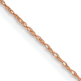 10K Rose Gold .5mm Carded Cable Rope Chain